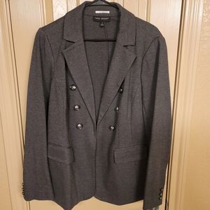 Lane Bryant Gray Double-Breasted Blazer